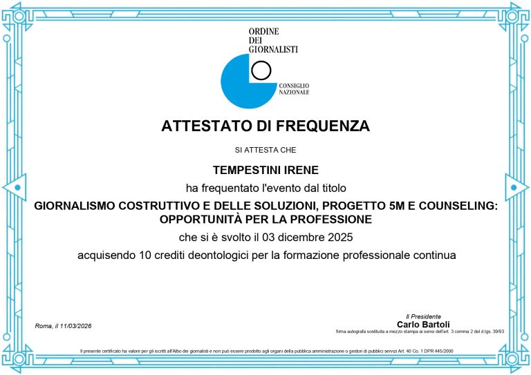 giornalismo costruttivo irene tempestini